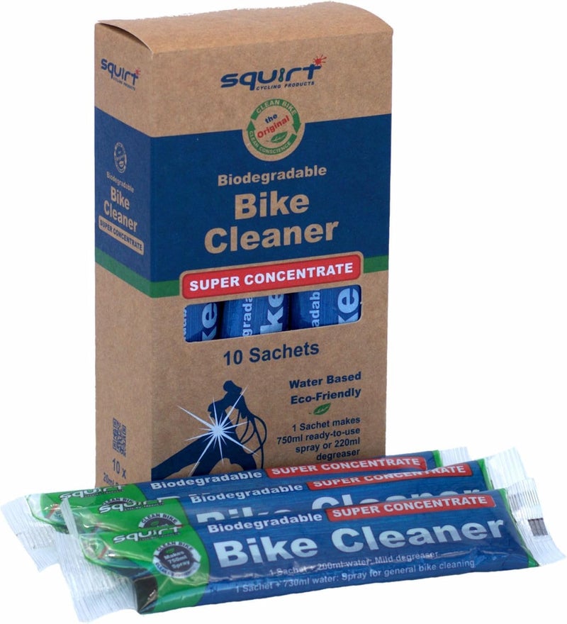 Squirt Bike Cleaner 30ml Super Concentrate Sachets - Biodegradeable Bike Chain Cleaner and Bike Degreaser for All Bike Parts - All Purpose Bike Cleaner for Bike Maintenance - Box of 10 - Image 1
